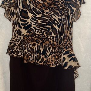 Animal Print Ruffle Dress